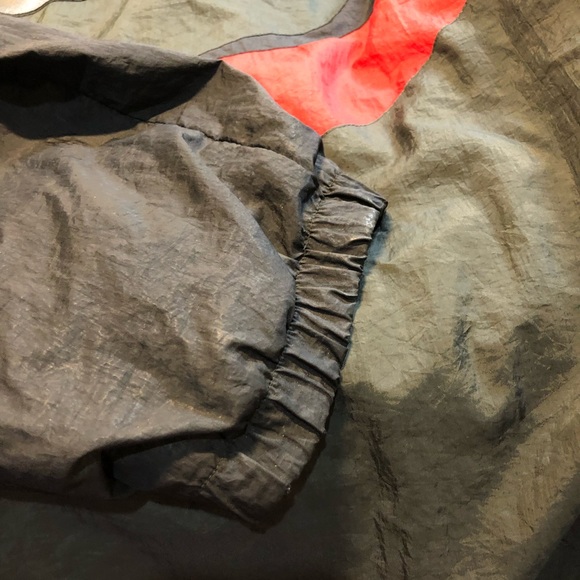 Vintage 1990s Nike Swosh Windbreaker Jacket Red And Black XXL Size Tag Cut Read - Picture 10 of 11